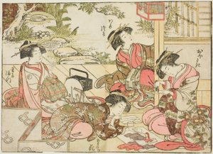 Kurtisanen von Otawaraya, aus dem Buch "Spiegel der schönen Frauen der Vergnügungsviertel (Seiro bijin awase sugata kagami)," Bd. 2 von Kitao Shigemasa