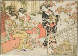 Kurtisanen von Tsuruya, aus dem Buch "Spiegel der schönen Frauen der Vergnügungsviertel (Seiro bijin awase sugata kagami)," Bd. 2 von Kitao Shigemasa