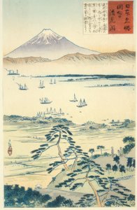 Ansicht des Fuji von der Küste von Kiyomigata