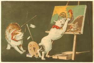 Katzen und Leinwand