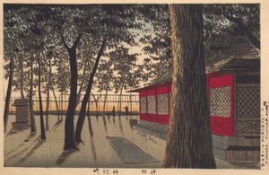 Morgendämmerung am Schrein, Kanda von Kobayashi Kiyochika