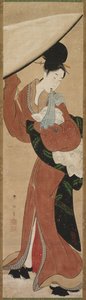 Dame mit Sonnenschirm von Koikawa Harumasa