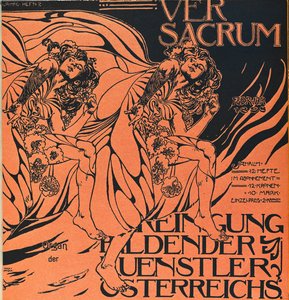 Titelblatt der Februar 1898 Ausgabe von Ver Sacrum, der Zeitschrift der Sezession-Bewegung von Koloman Moser