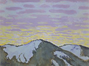 Berggipfel mit farbigen Wolken von Koloman Moser
