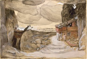 Bühnenbild für die Oper Der Bergsee von Julius Bittner, 1910-1911