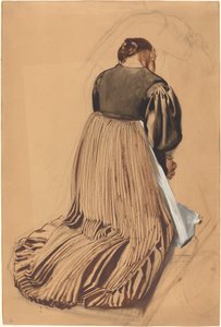 Kniende Frau von hinten