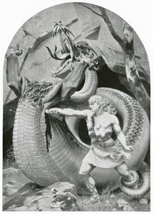 Siegfried tötet den Drachen von Konrad Dielitz