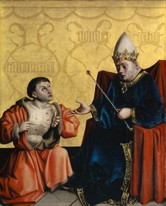 Antipater kniend vor Julius Caesar vom Heilspiegel-Altar