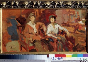 Zwei auf den Korbstühlen von Konstantin Alekseevich Korovin