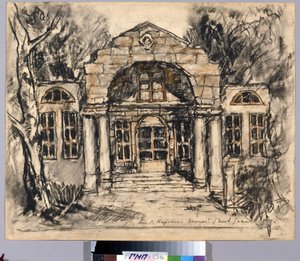 Bühnenbild für die Oper Eugen Onegin von P. Tschaikowski von Konstantin Alekseevich Korovin