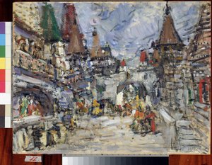 Bühnenbildentwurf für Die Legende von der unsichtbaren Stadt Kitesch und der Jungfrau Fewronija von Nikolai Rimski-Korsakow