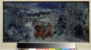 Bühnenbild für die Oper Mai Nacht von N. Rimski-Korsakow. Gemälde von Konstantin Alexeyevich Korovin (1861-1939) von Konstantin Alekseevich Korovin