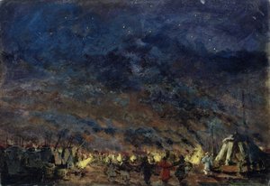 Das Polowetzer Lager. Bühnenbild für die Oper Fürst Igor von A. Borodin, 1914 von Konstantin Alekseevich Korovin