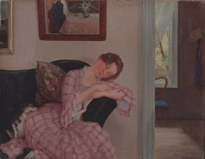 Eine schlafende Dame in Pink