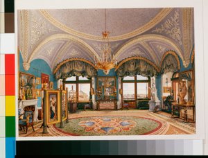 Interieur des Winterpalastes: Das Eckwohnzimmer von Kaiser Nikolaus I. von Konstantin Andreyevich Ukhtomsky