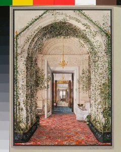 Interieurs des Winterpalastes - Der kleine Wintergarten in den Apartments von Alexandra Fjodorowna von Konstantin Andreyevich Ukhtomsky