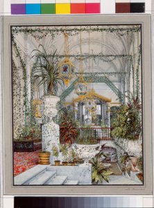 Interieurs des Winterpalastes: Der Wintergarten der Kaiserin Alexandra Fjodorowna von Konstantin Andreyevich Ukhtomsky