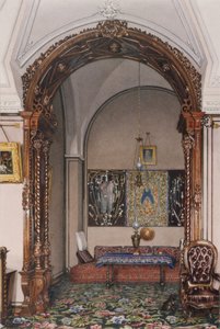 Interieur des Winterpalastes. Die Nische des Arbeitszimmers von Großfürst Nikolaus Nikolajewitsch, Mitte des 19. Jahrhunderts von Konstantin Andreyevich Ukhtomsky