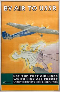 Mit dem Flugzeug in die UdSSR Poster der Intourist-Gesellschaft, 1934