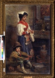 Die Modelle warten auf den Künstler von Konstantin Egorovich Makovsky