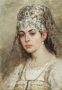 Porträt einer Bojarenfrau von Konstantin Egorovich Makovsky