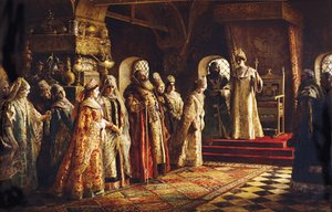 Zar Alexei Michailowitsch wählt eine Braut, 1886 von Konstantin Egorovich Makovsky