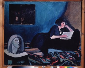 Eine Frau liest von Konstantin Istomin