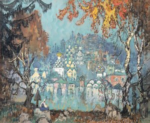 Eine versunkene Stadt Die unsichtbare Stadt Kitezh, 1933 von Konstantin Ivanovich Gorbatov