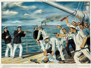 Die Meuterei auf dem Schlachtschiff Potemkin im Jahr 1905 von Konstantin Ivanovich Maximov