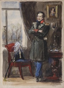 Porträt des Dichters Michail Lermontow 1814-1841, 1940 von Konstantin Ivanovich Rudakov
