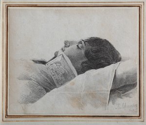 Dimitri Venevitinov 1805-1827 auf dem Sterbebett, 1827 von Konstantin Yakovlevich Afanasyev