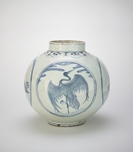 Krug mit Designs von Schildkröten und Kranichen, 19. Jahrhundert von Korean School