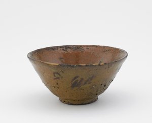 Teeschale, Ki-Irabo-Typ, frühes 17. Jahrhundert (Steinzeug mit undurchsichtiger Holz-Ascheglasur; Goldlack-Reparaturen) von Korean School