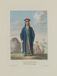 Kalmückisches Mädchen. Aus Les peuples de la Russie, 1812 von Korneev