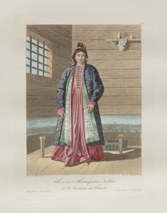Tatarisches Mädchen. Aus Les peuples de la Russie, 1812 von Korneev