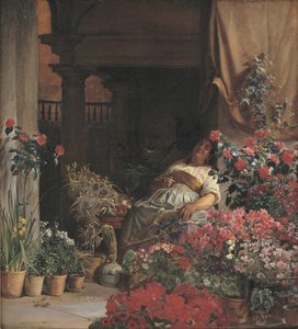 Eine Florentiner Blumenverkäuferin von Kristian Zahrtmann
