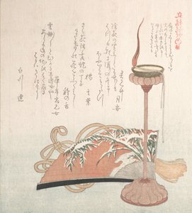 Kerzenständer und Fächer von Kubo Shunman