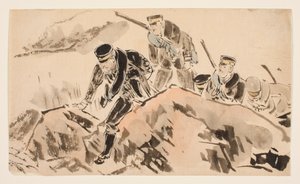Leutnant Ōta und einundsechzig andere Soldaten der großen Aufklärungstruppe stellen die Kommunikation zwischen der ersten und zweiten Expeditionsarmee her