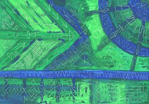 Abstrakte Grüne Blaue Muster