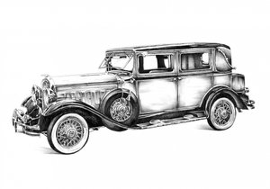 Automobilkunst Zeichnung Skizze 12