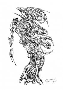 Biomechanisches Alien-Wesen