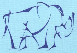 Blauer abstrakter Elefant