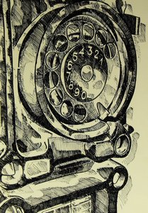 Klassisches Wählscheibentelefon