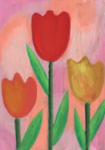 Bunte Frühlings-Tulpen