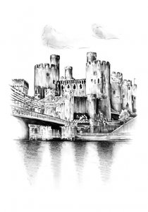 Conwy Castle Spiegelung