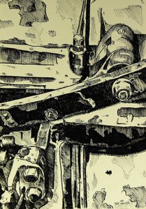 Dunkle Industrieanlage