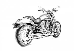 Detaillierte Motorradzeichnung