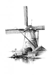 Niederländische Windmühlenspiegelung