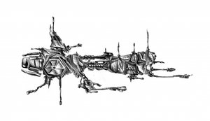Futuristisches Sci-Fi-Raumschiff