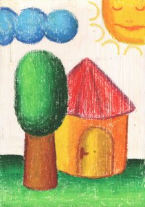 Fröhliche Landschaftszeichnung